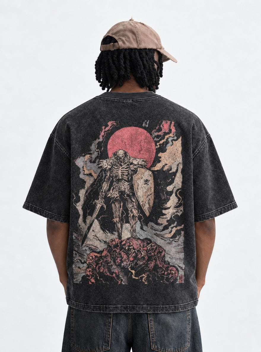 Skull Knight Sunset – T-Shirt – model shot | Berserk