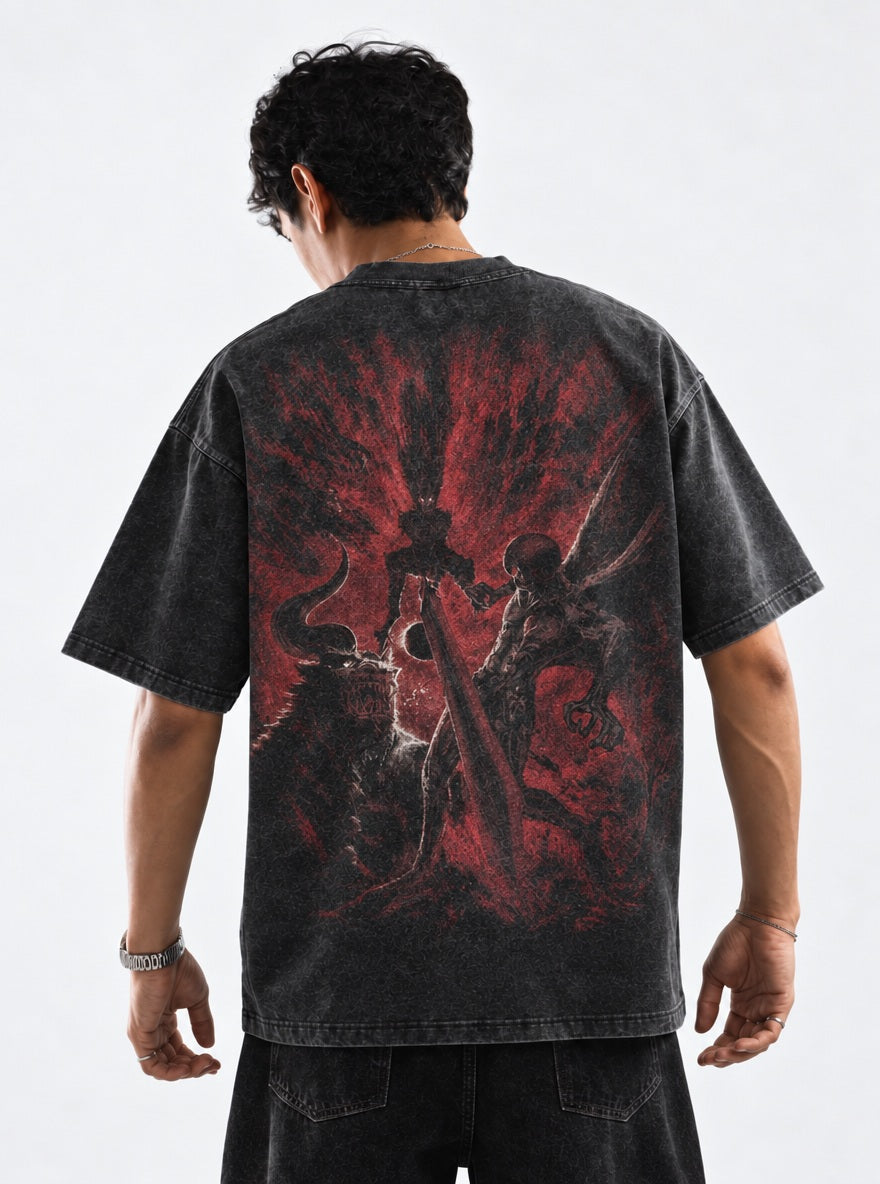Guts vs Zodd – T-Shirt – model shot | Berserk