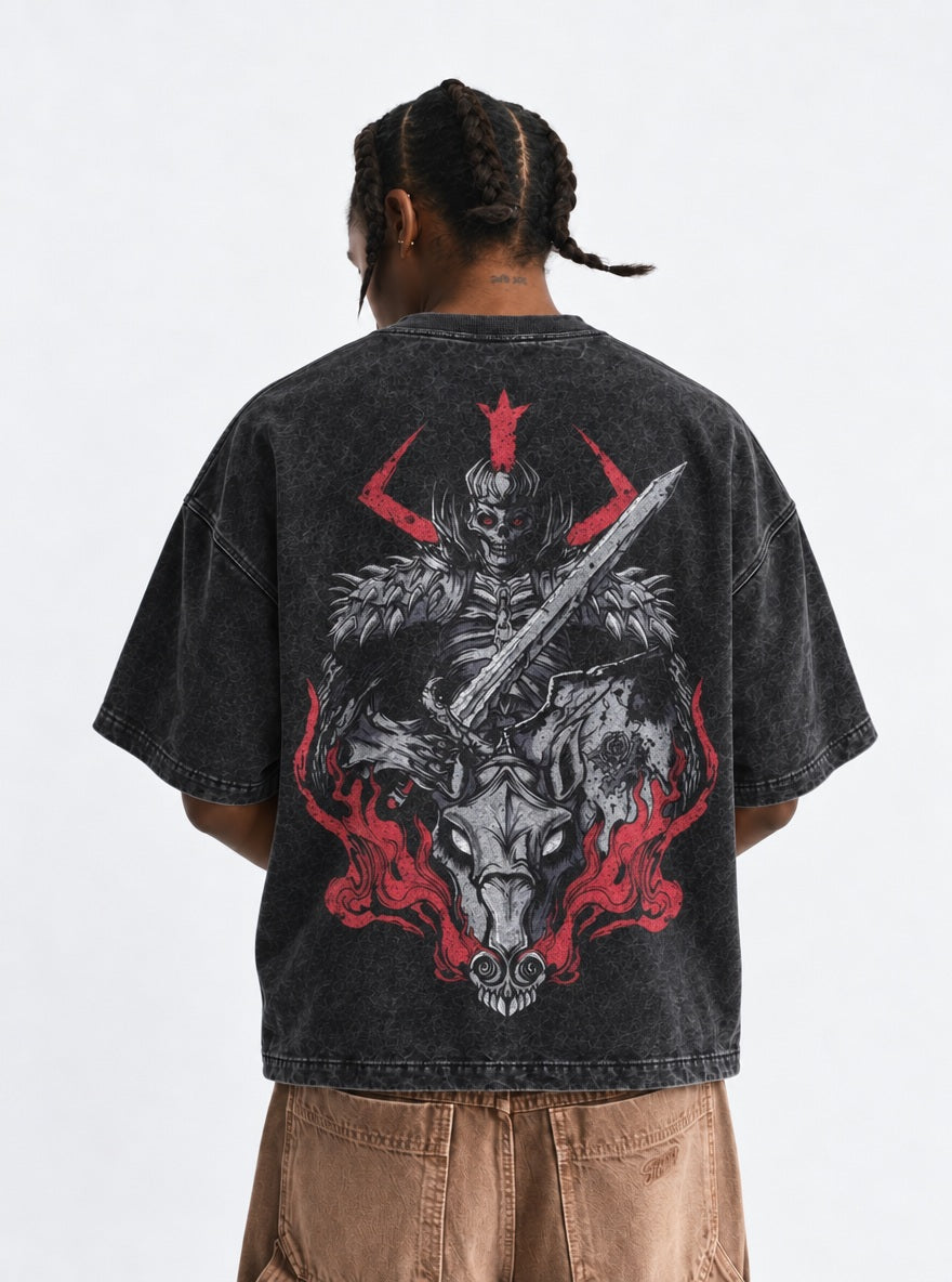 Skull Knight Steed – T-Shirt – model shot | Berserk