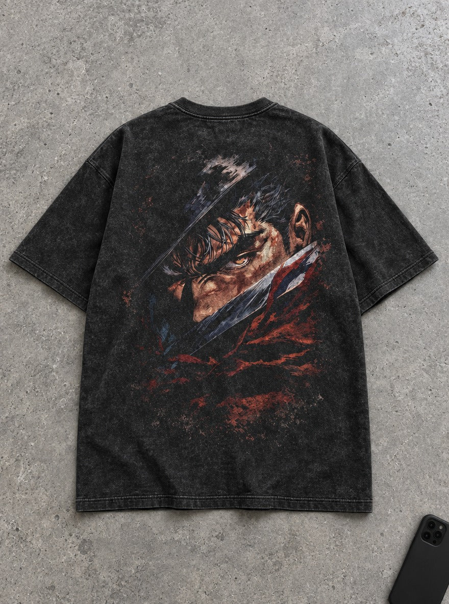 Guts Blade Glare – T-Shirt – flat-lay | Berserk