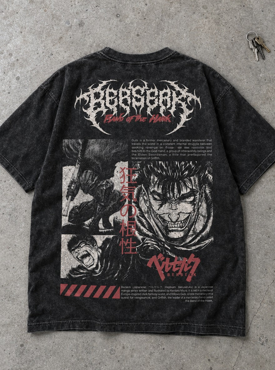 Guts Manga Collage – T-Shirt – flat-lay | Berserk