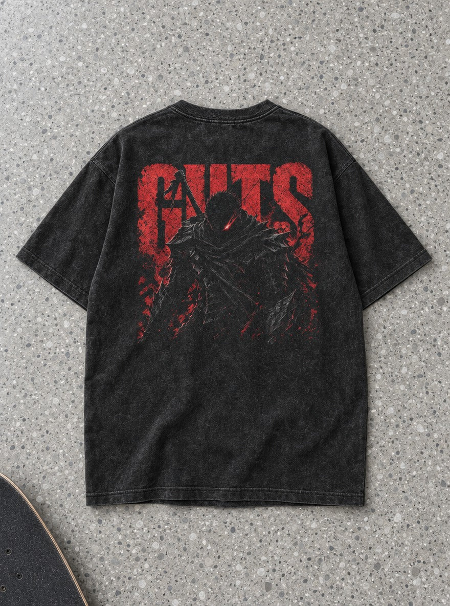 Guts Red Title – T-Shirt – flat-lay | Berserk