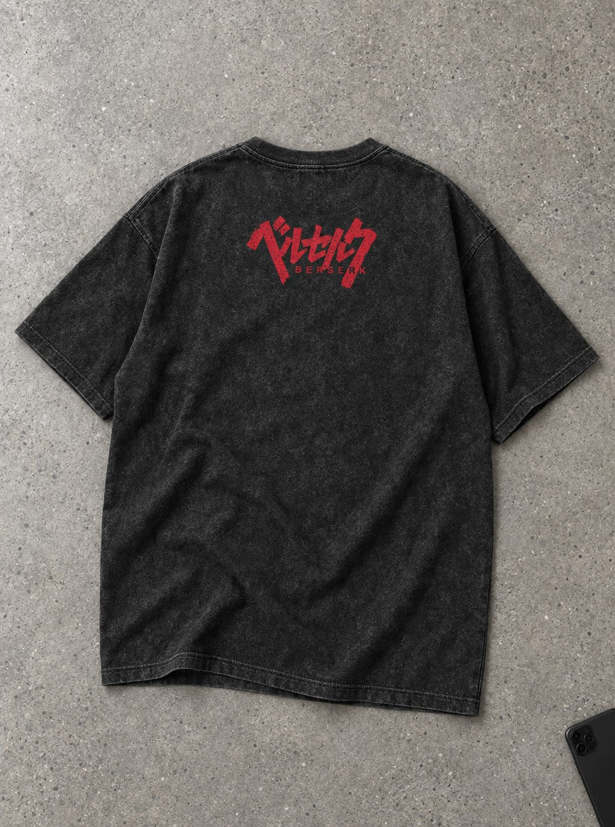 Red Katakana Logo – T-Shirt – flat-lay | Berserk