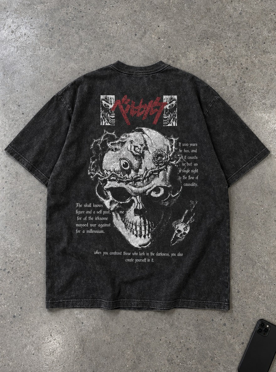 Skull Quote – T-Shirt – flat-lay | Berserk