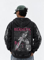 Pink Panel Guts – Hoodie – model shot | Berserk