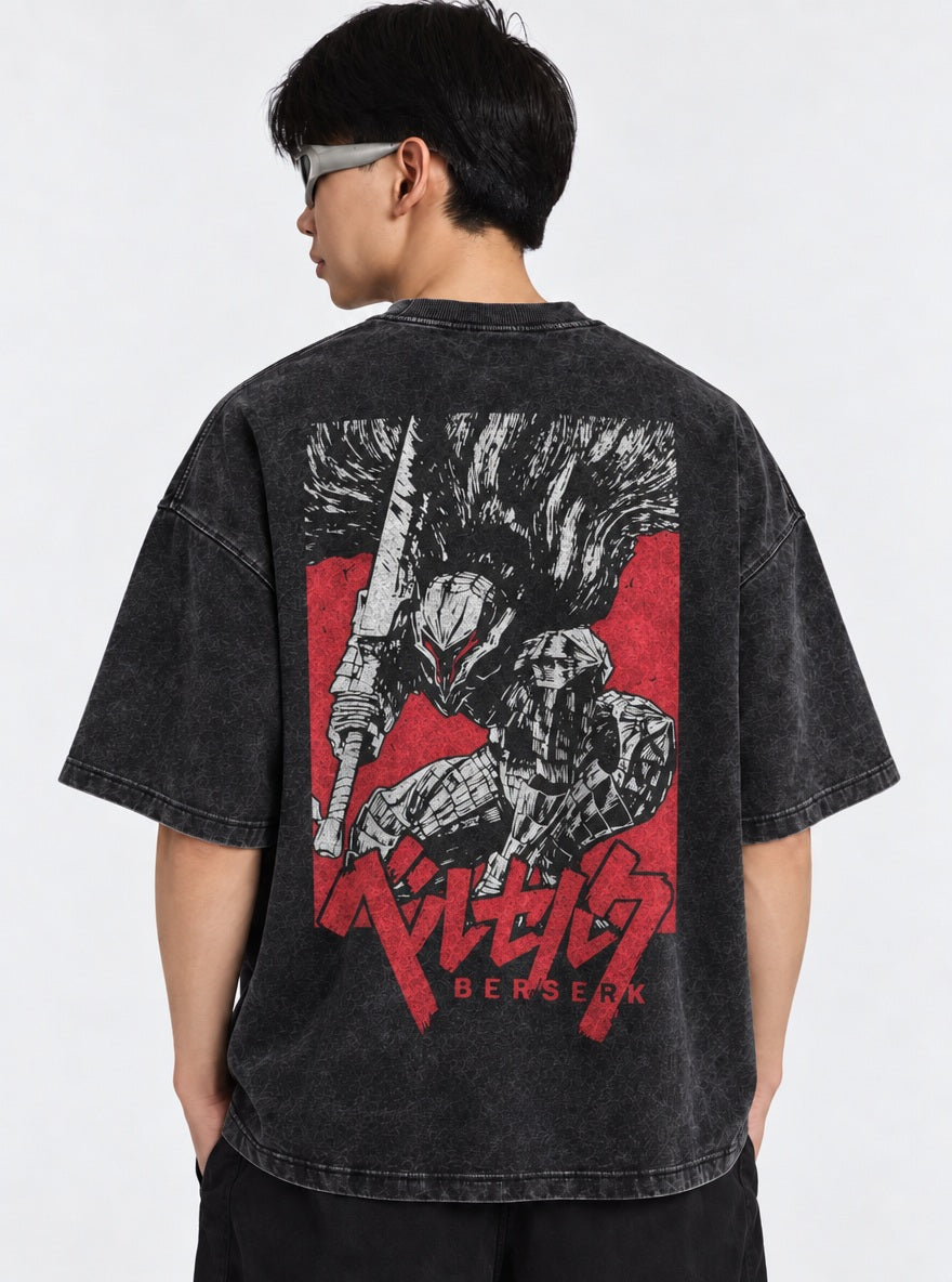 Red Panel Berserker – T-Shirt – model shot | Berserk