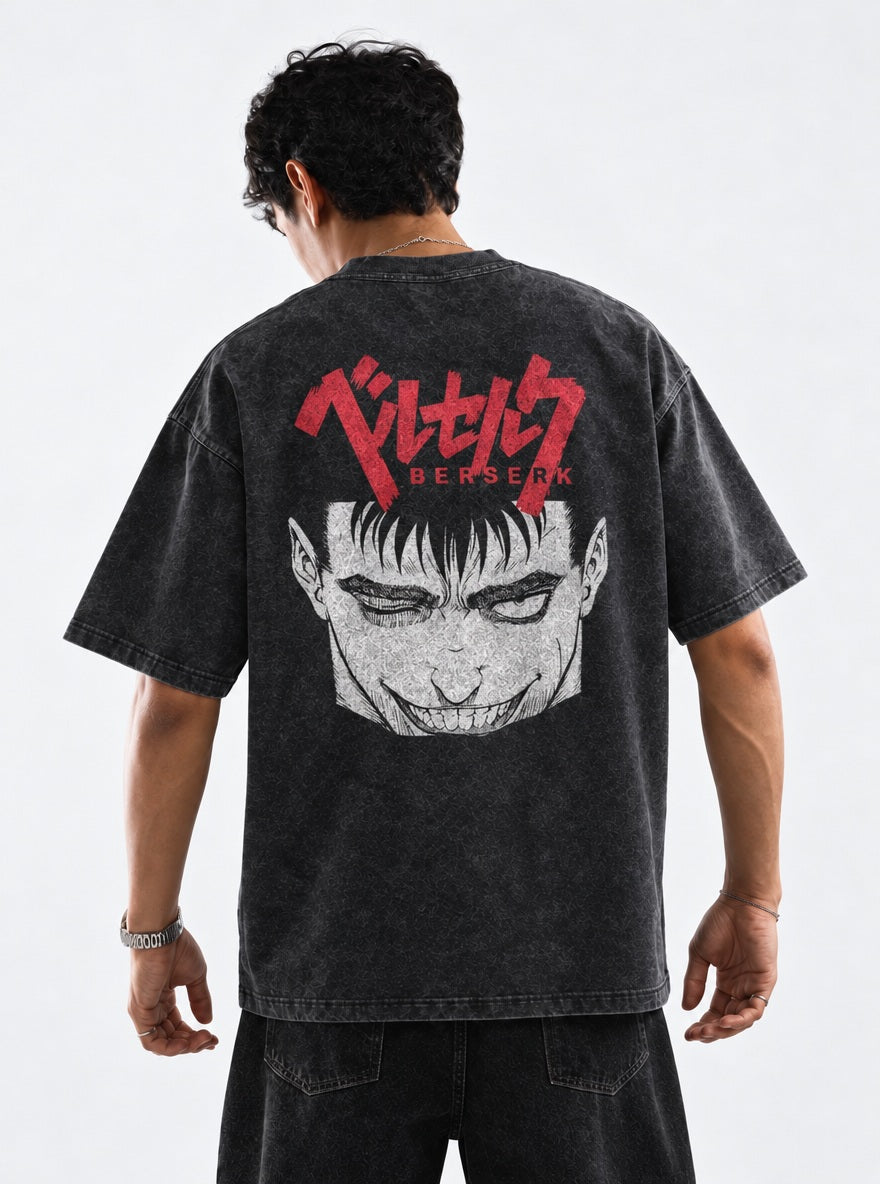Guts Mad Grin – T-Shirt – model shot | Berserk