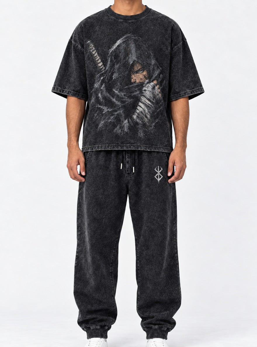 Berserker Armor Tee & Joggers Combo – Hooded Guts – model shot | Berserk
