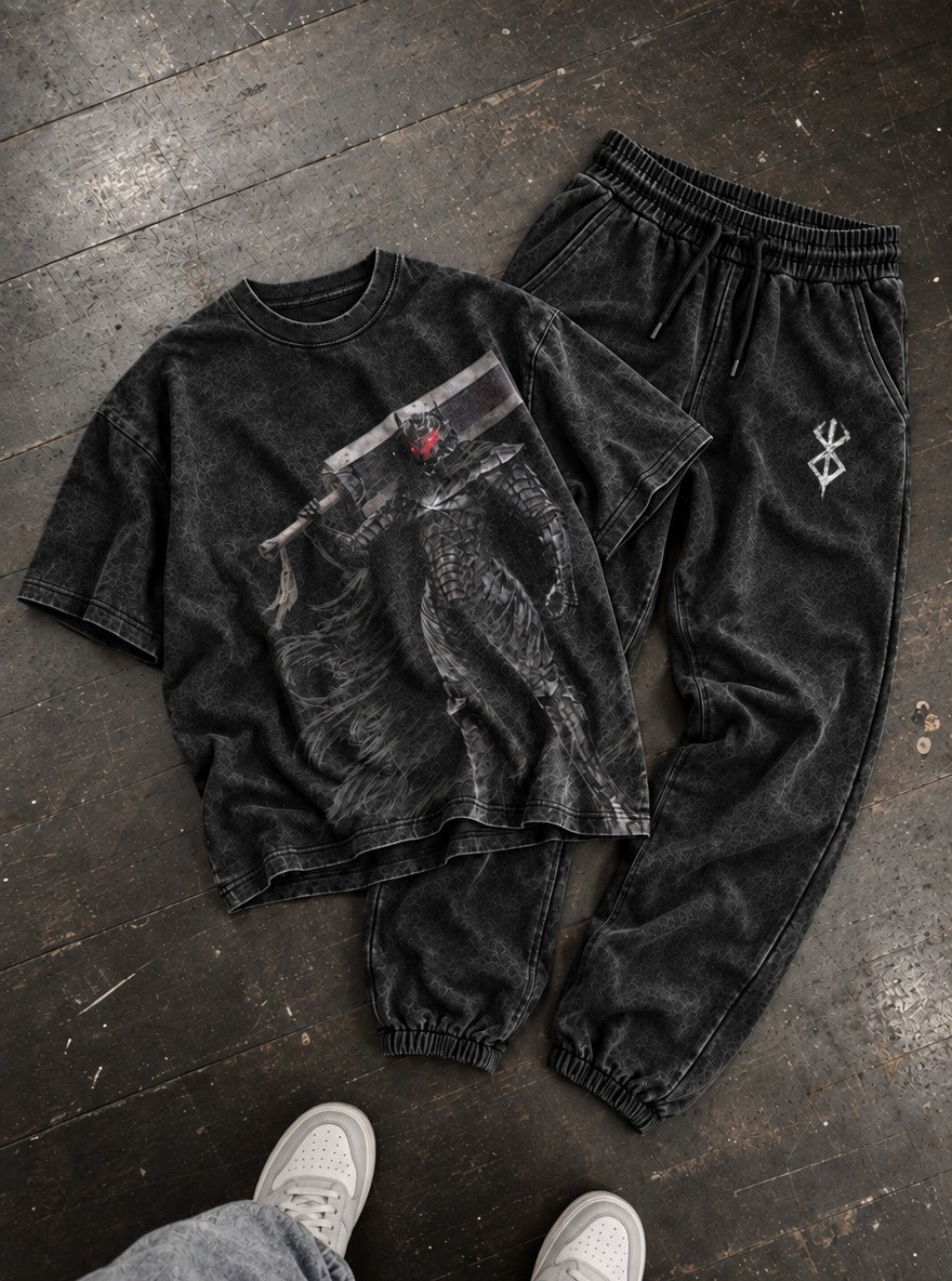 Berserker Armor Tee & Joggers Combo – Berserker Full Armor – flat-lay | Berserk