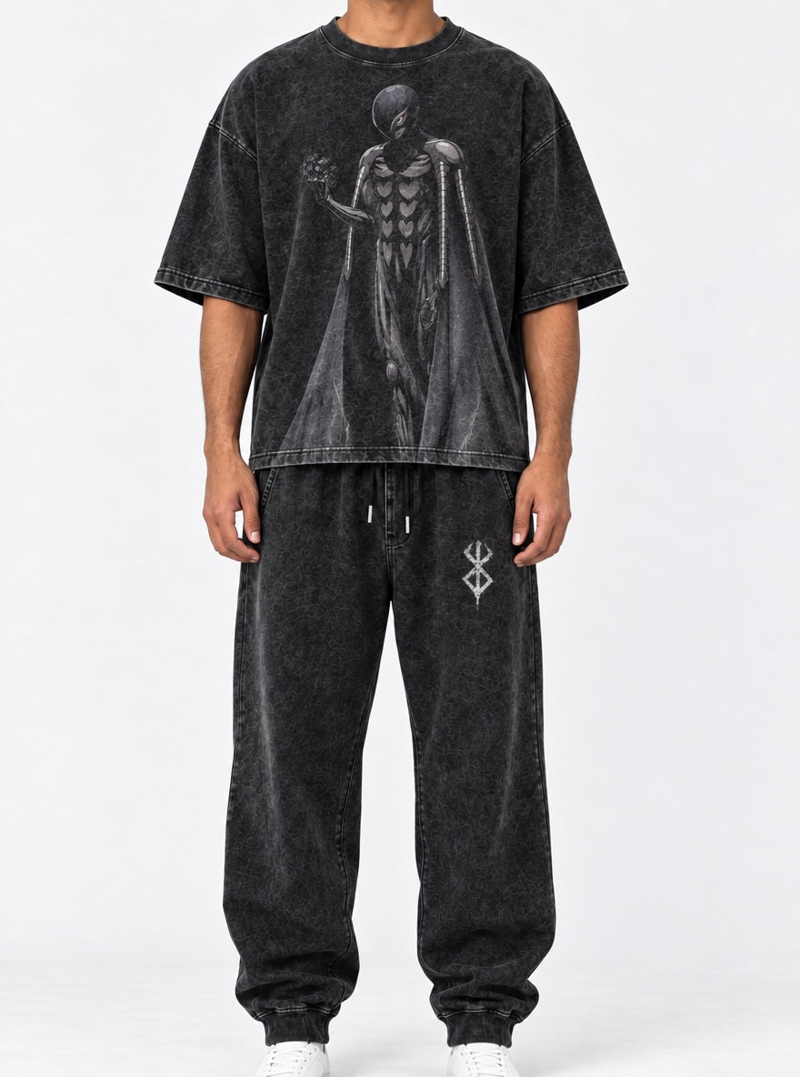 Berserker Armor Tee & Joggers Combo – Caped Femto – model shot | Berserk