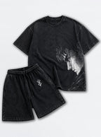 Black Tee & Shorts Combo – Bowed Head Guts – mockup | Berserk