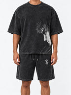 Black Tee & Shorts Combo – Bowed Head Guts – model shot | Berserk
