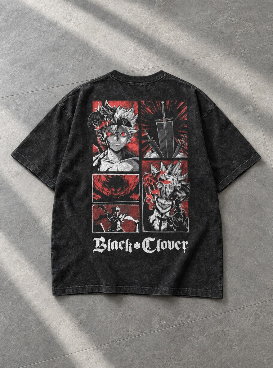 Asta Devil Panels – T-Shirt – flat-lay | Black Clover