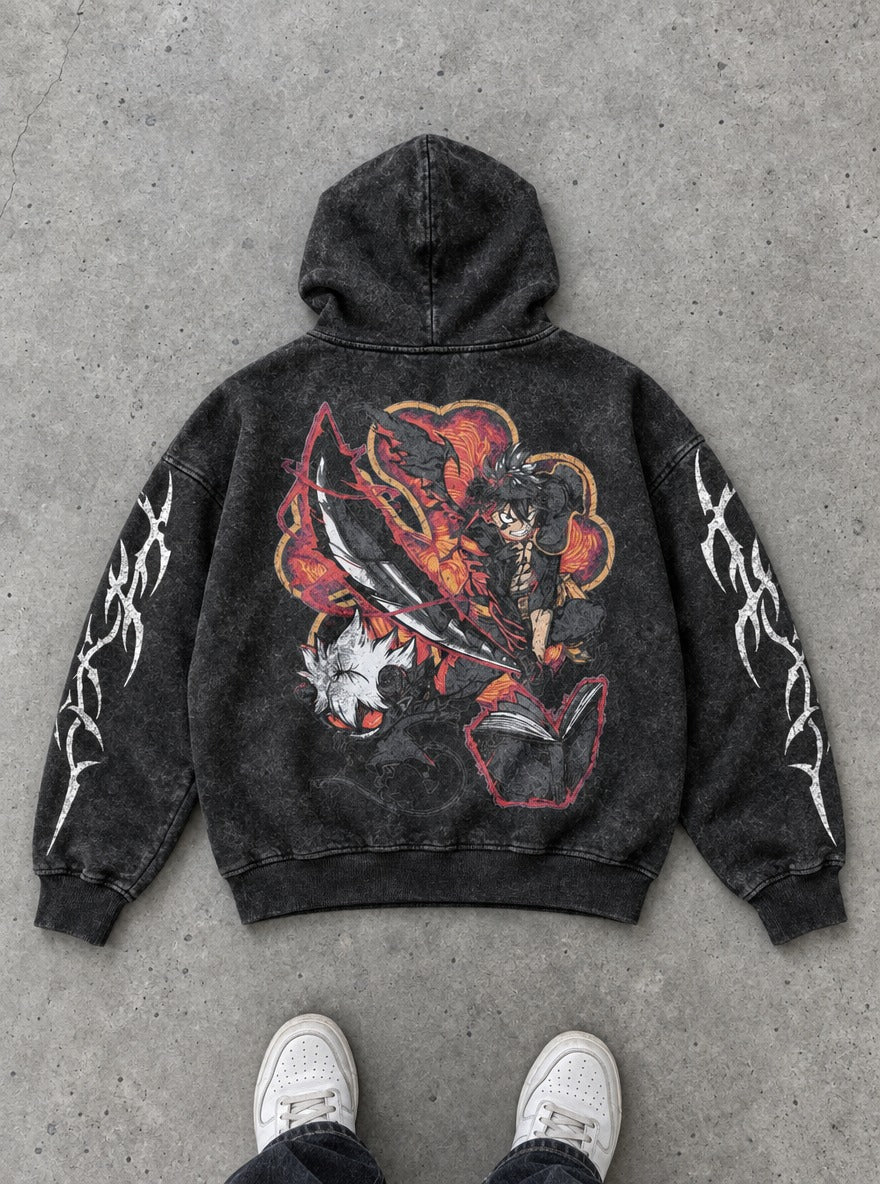 Asta Devil Union – Hoodie – flat-lay | Black Clover