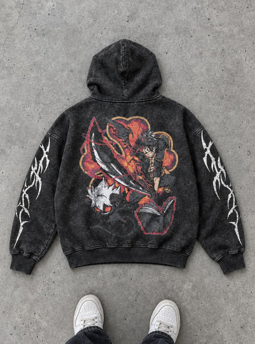 Asta Devil Union – Hoodie – flat-lay | Black Clover