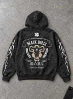 Black Bulls Crest – Hoodie – flat-lay | Black Clover
