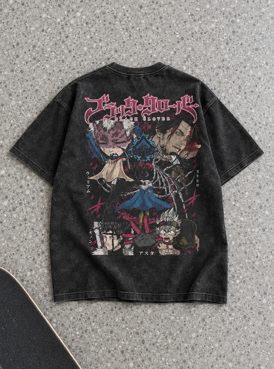 Captains vs Zenon – T-Shirt – flat-lay | Black Clover