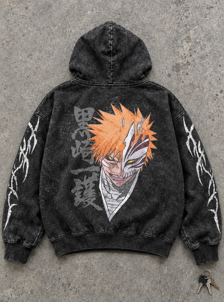 Half Mask Ichigo – Hoodie – flat-lay | Bleach