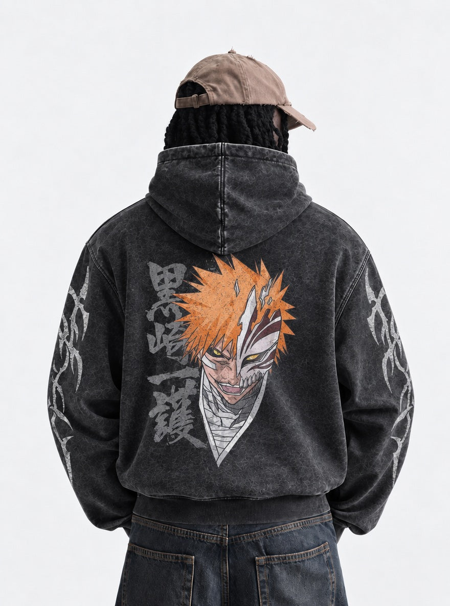 Half Mask Ichigo – Hoodie – model shot | Bleach