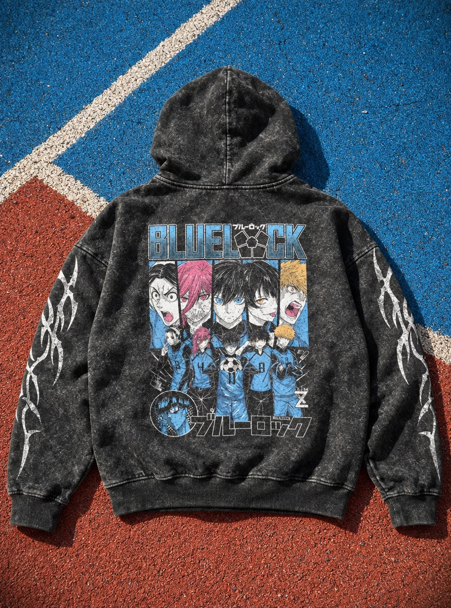 Collage Hold – Hoodie – flat-lay | Blue Lock