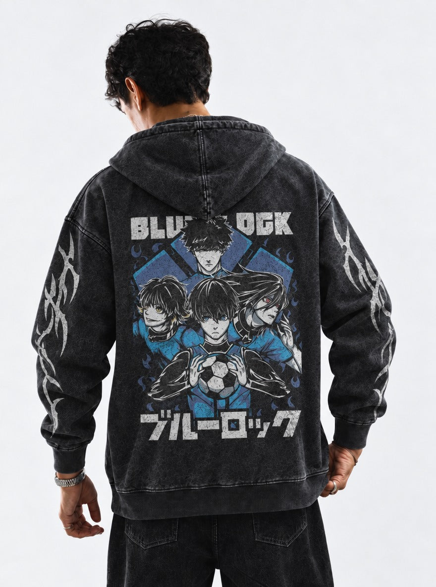 Diamond Cluster – Hoodie – model shot | Blue Lock