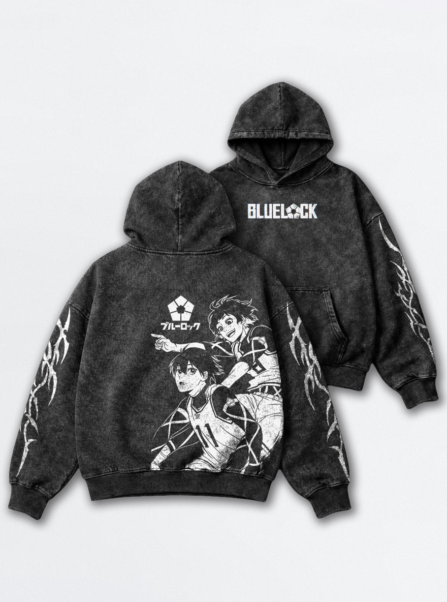 Dual Crest – Hoodie – mockup | Blue Lock