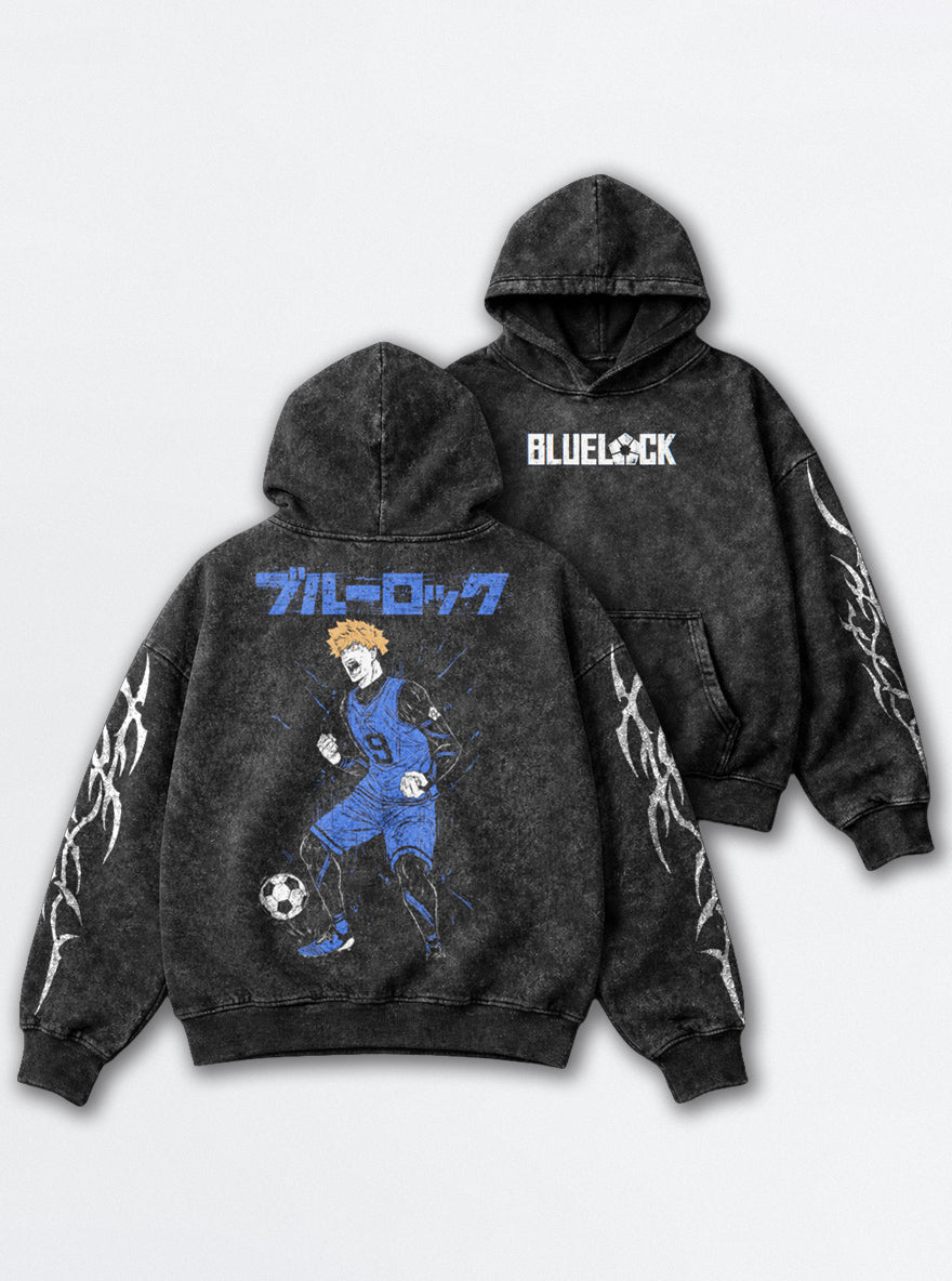 Fiery Nine – Hoodie – mockup | Blue Lock