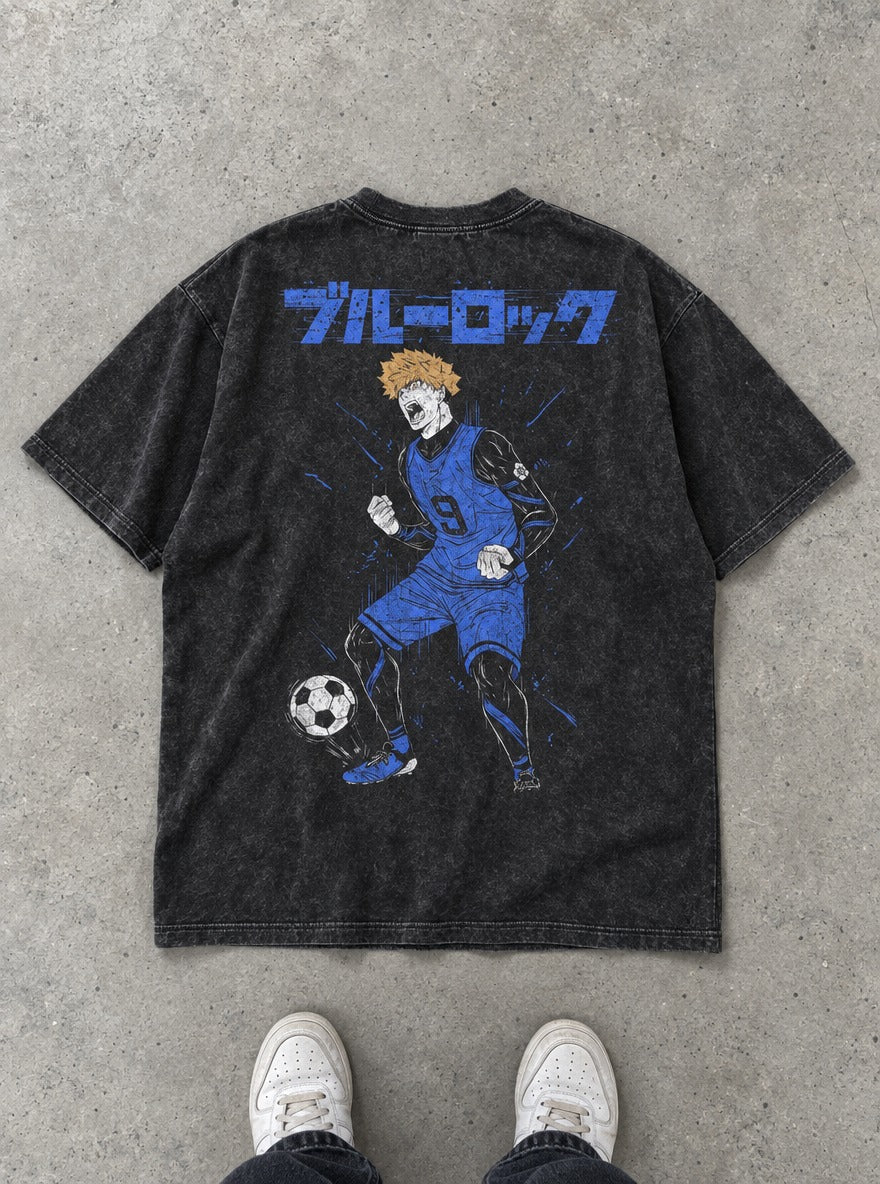 Fiery Nine – T-Shirt – flat-lay | Blue Lock