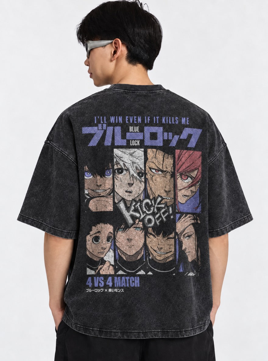 Graffiti Grid – T-Shirt – model shot | Blue Lock