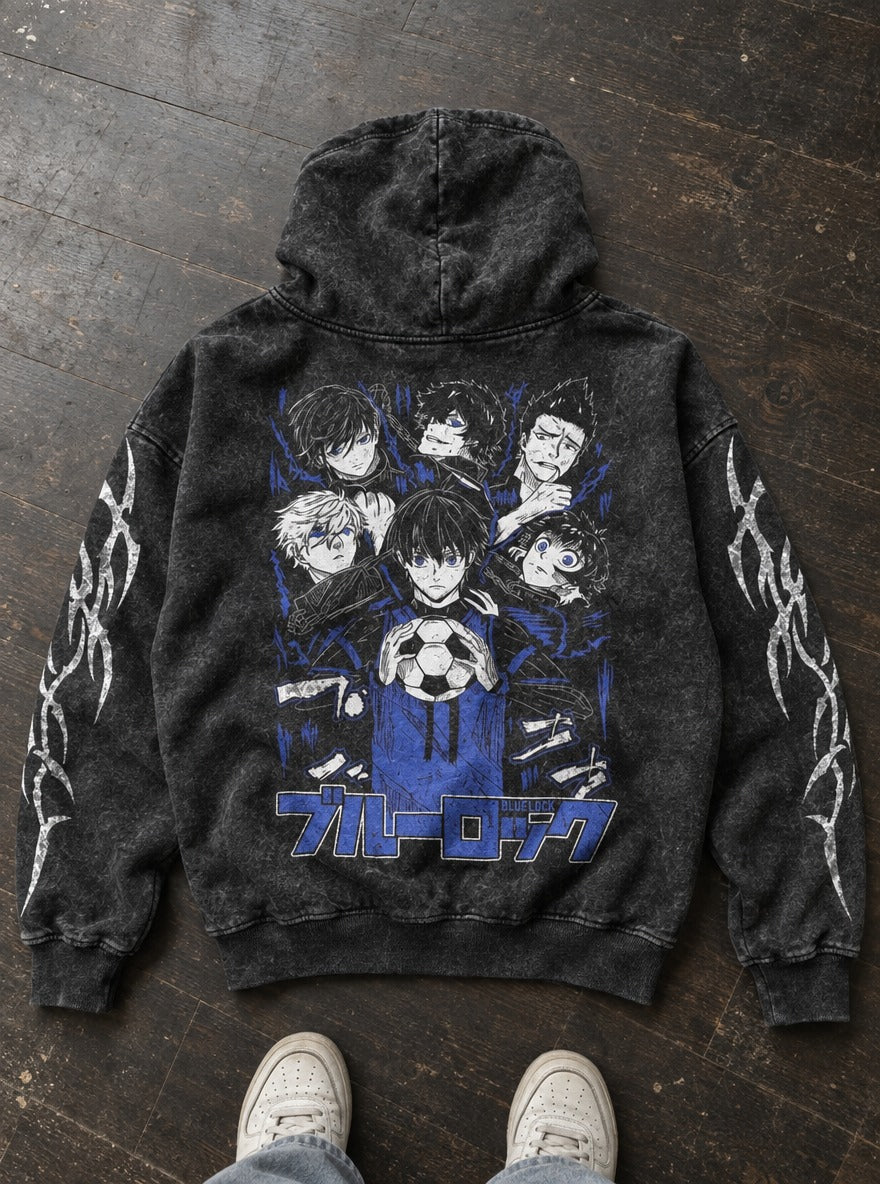 Isagi Orbit – Hoodie – flat-lay | Blue Lock