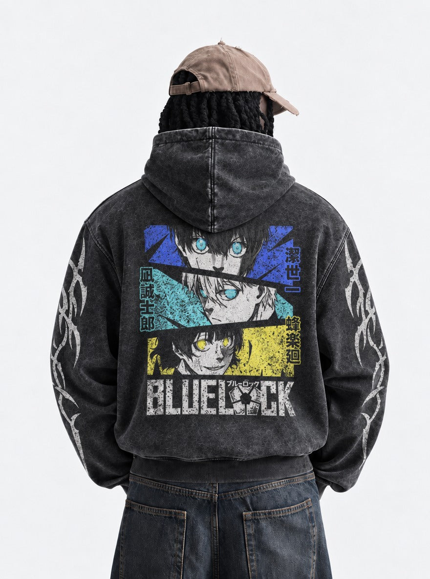 Manga Triad – Hoodie – model shot | Blue Lock