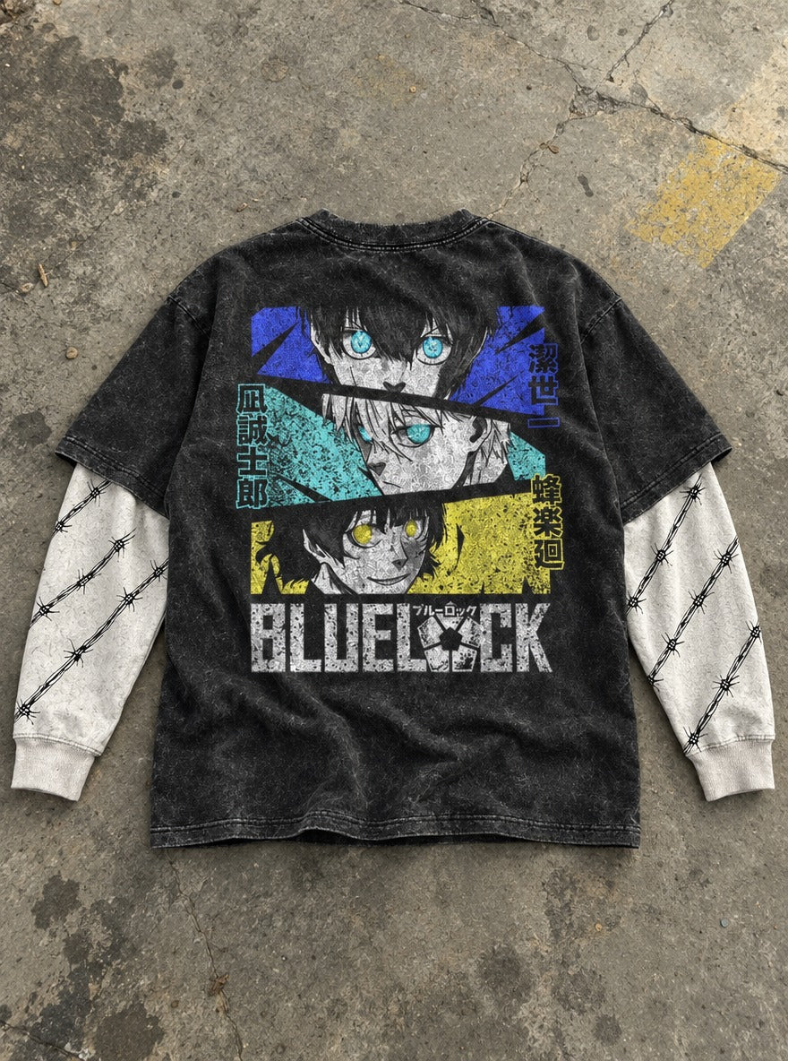 Manga Triad – Double Sleeves – flat-lay | Blue Lock