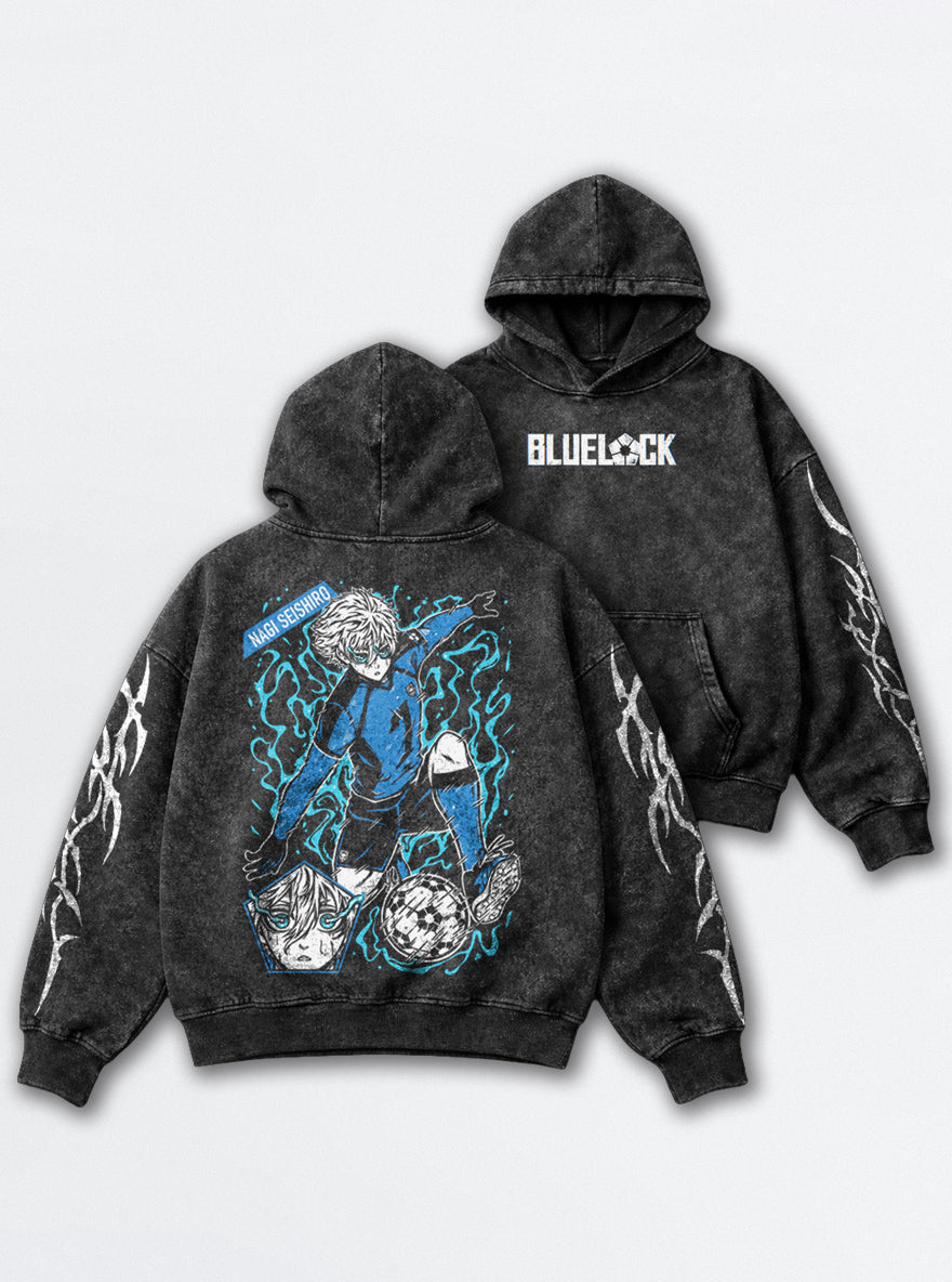 Nagi Strike – Hoodie – mockup | Blue Lock