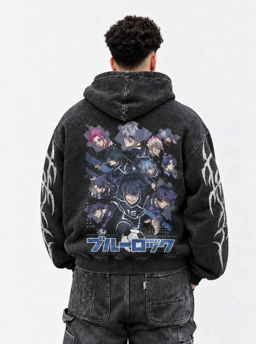 Puzzle Charge – Hoodie – model shot | Blue Lock