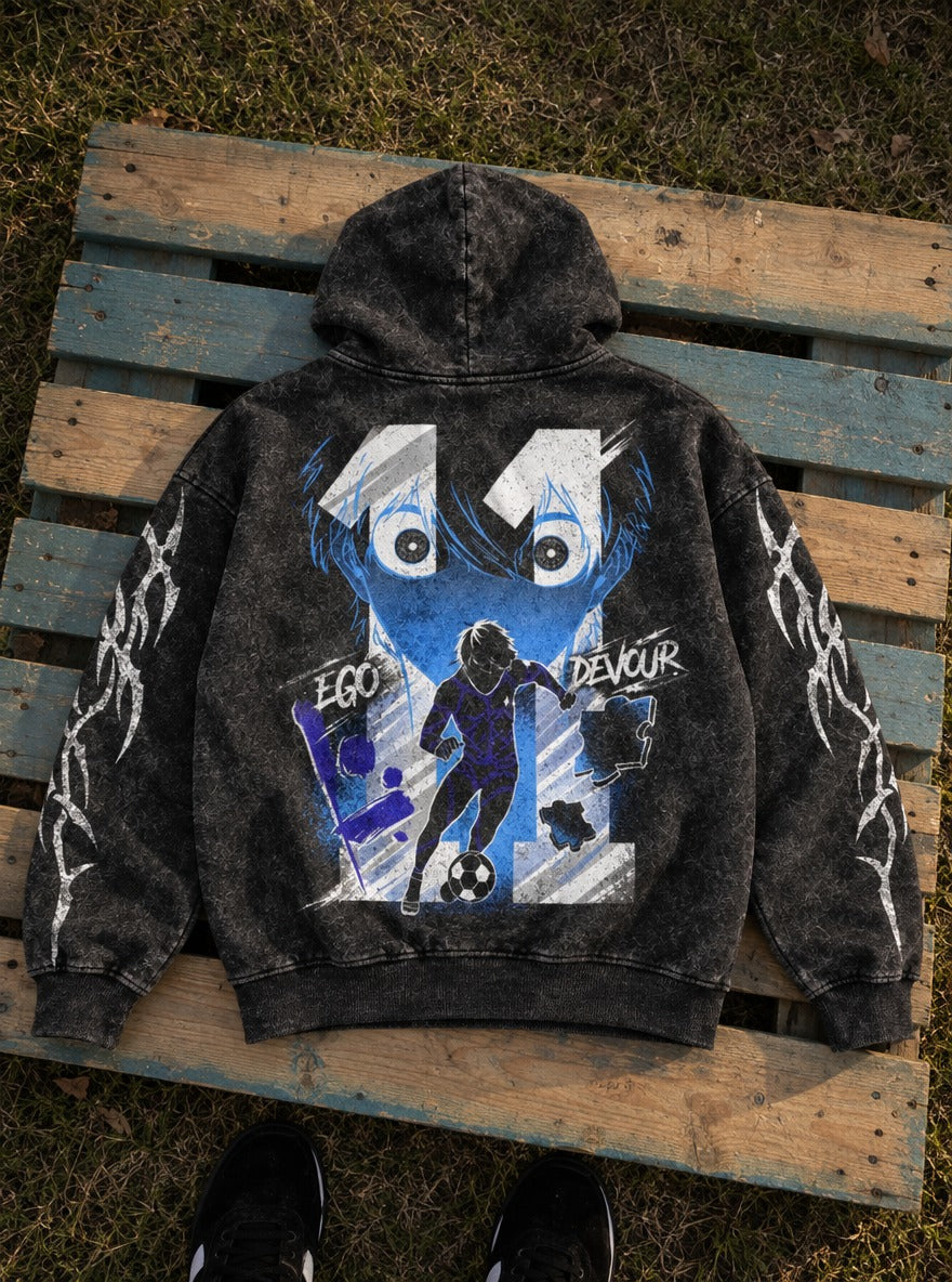 Silhouette Drive – Hoodie – flat-lay | Blue Lock