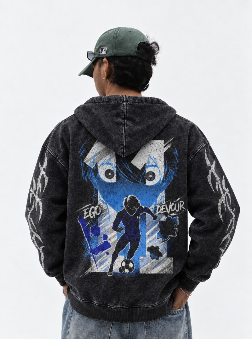 Silhouette Drive – Hoodie – model shot | Blue Lock
