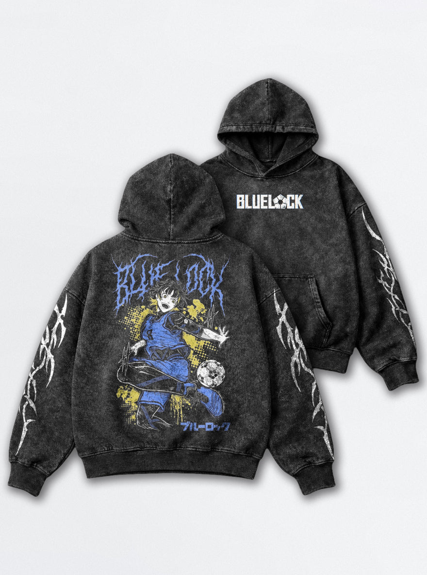 Splatter Kick – Hoodie – mockup | Blue Lock