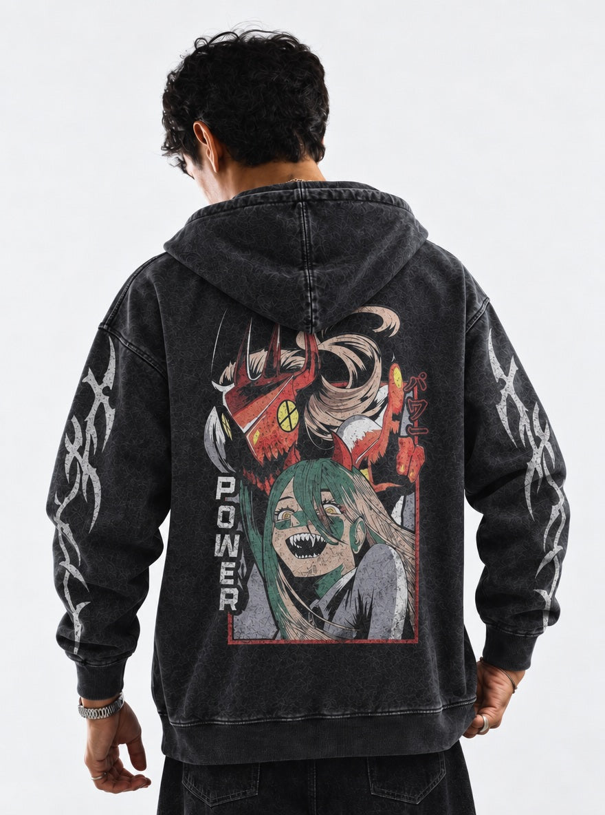 Blood Fiend Power – Hoodie – model shot | Chainsaw Man