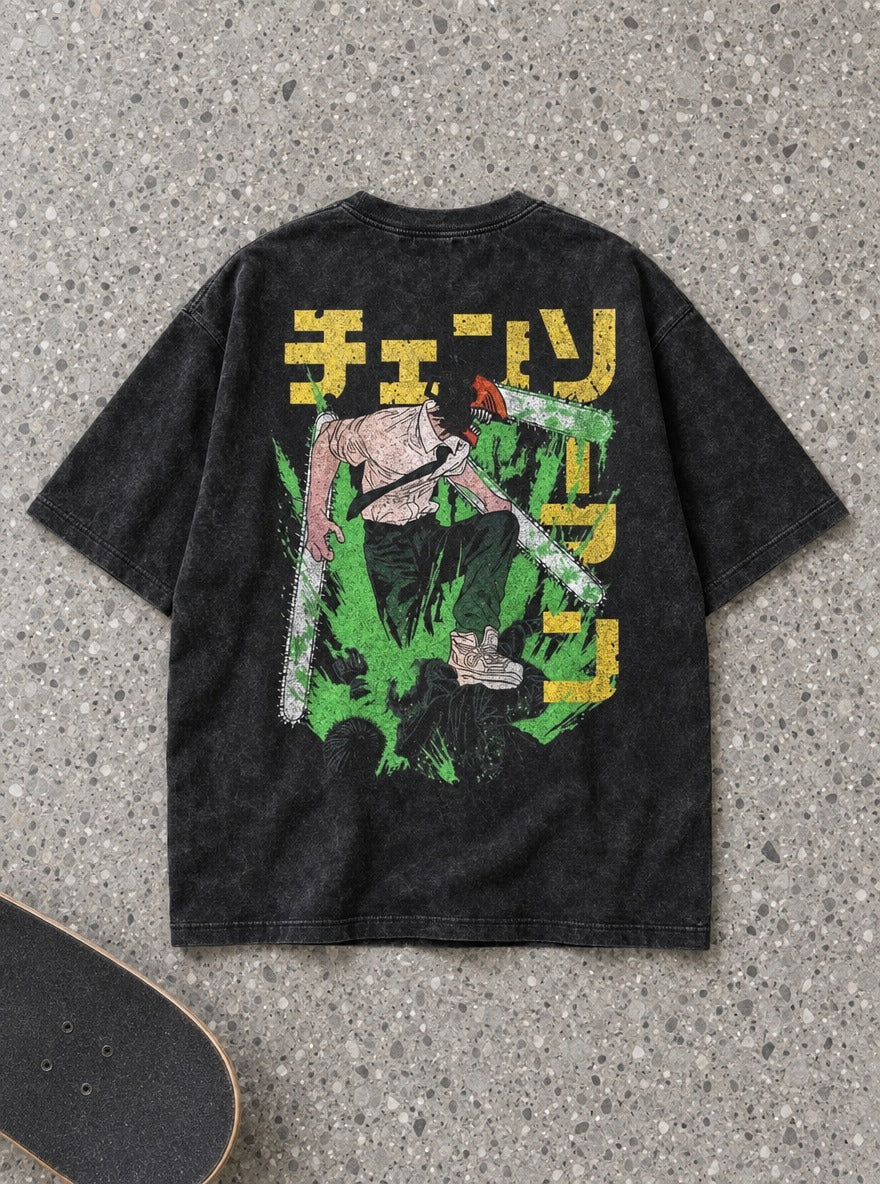 Denji Leap – T-Shirt – flat-lay | Chainsaw Man