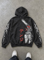 Devil Form Denji – Hoodie – flat-lay | Chainsaw Man