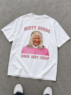 D4C – White Tee – flat-lay | Meme Tees
