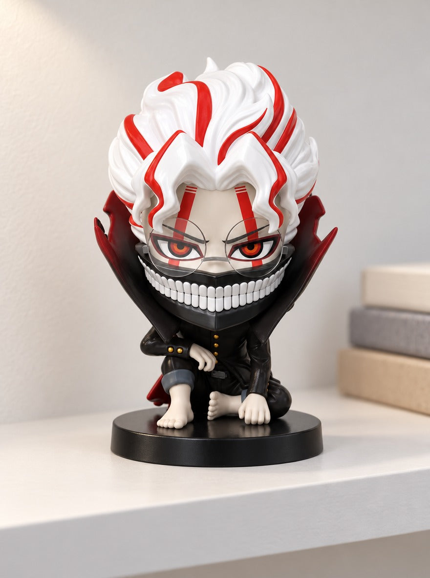 Chibi Okarun Figure – on a display shelf | Dandadan