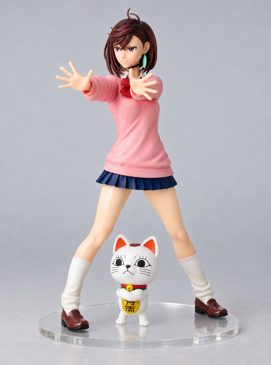 Momo & Lucky Cat Figure – right view | Dandadan