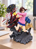 Momo & Okarun Battle Diorama Figure – on a desk | Dandadan