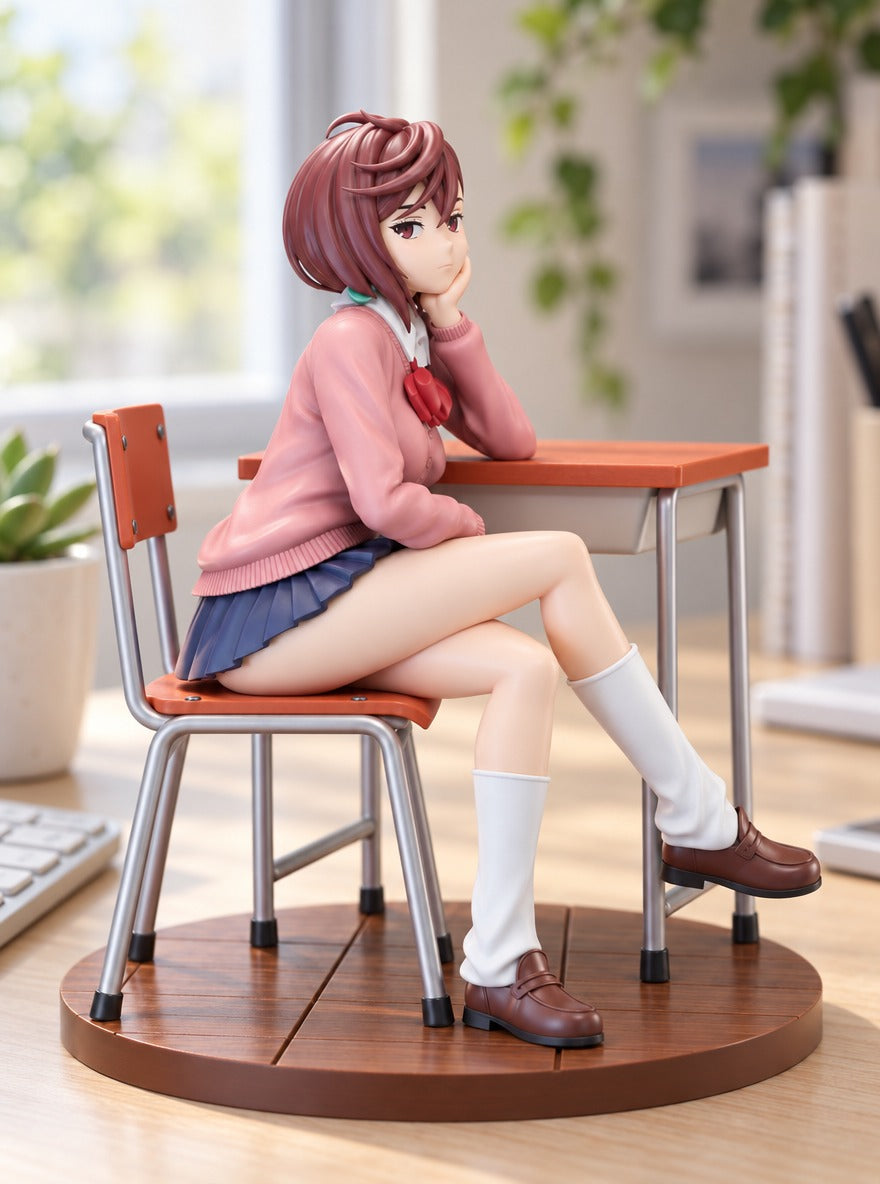 Momo School Desk Figure – on a desk | Dandadan