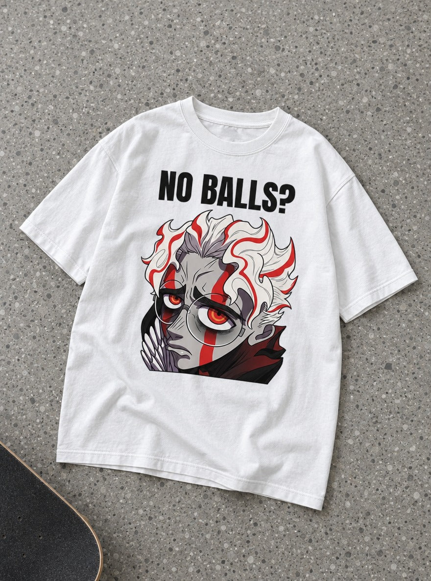 No Balls – White Tee – flat-lay | Dandadan