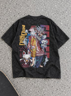 Okarun & Turbo Granny – T-Shirt – flat-lay | Dandadan
