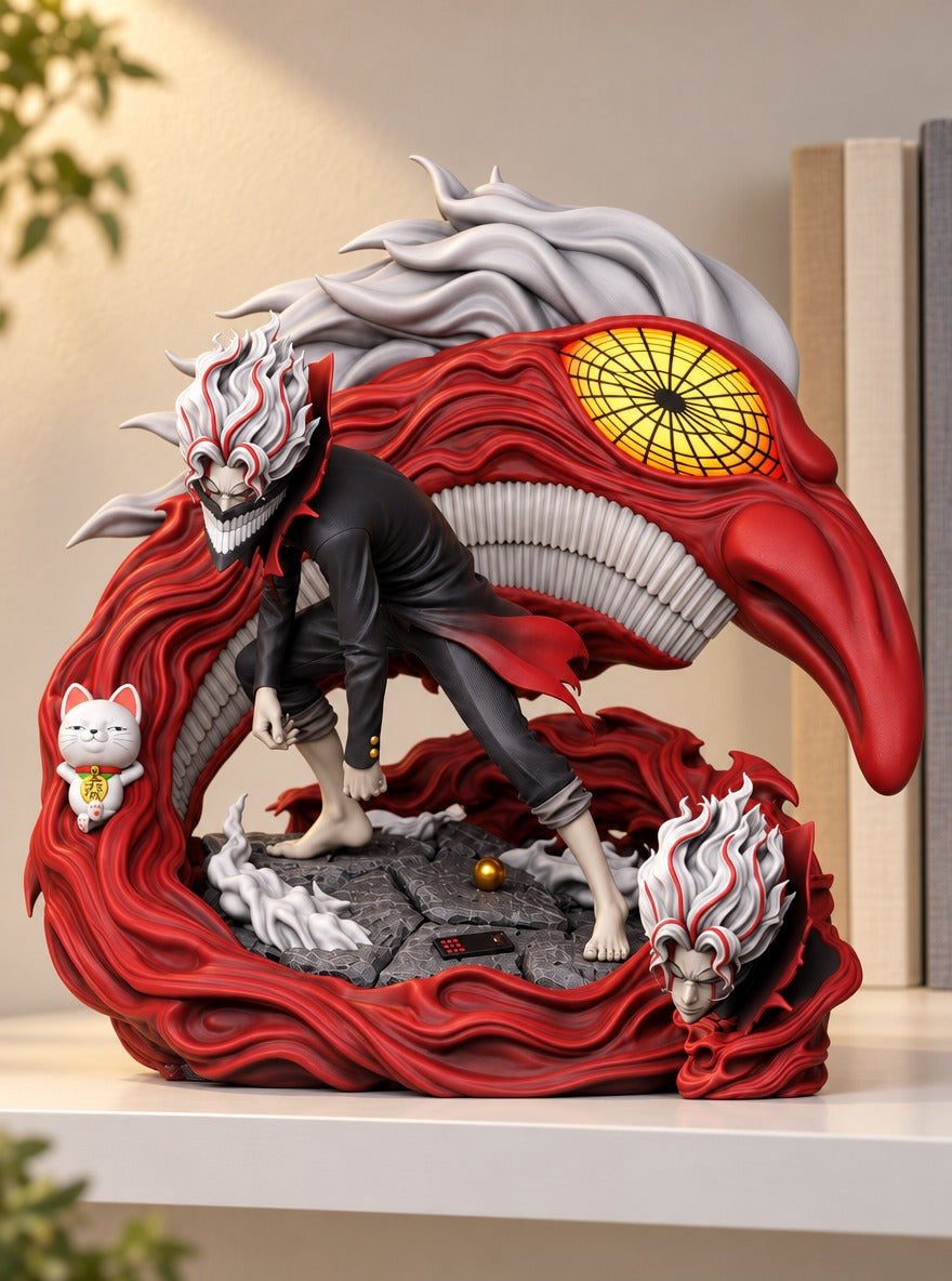 Okarun Creature Diorama Figure – on a display shelf | Dandadan