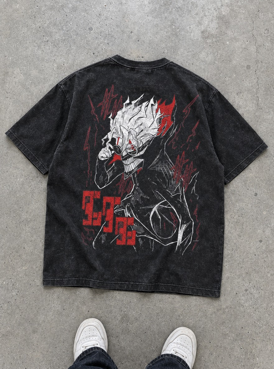 Okarun Menace – T-Shirt – flat-lay | Dandadan