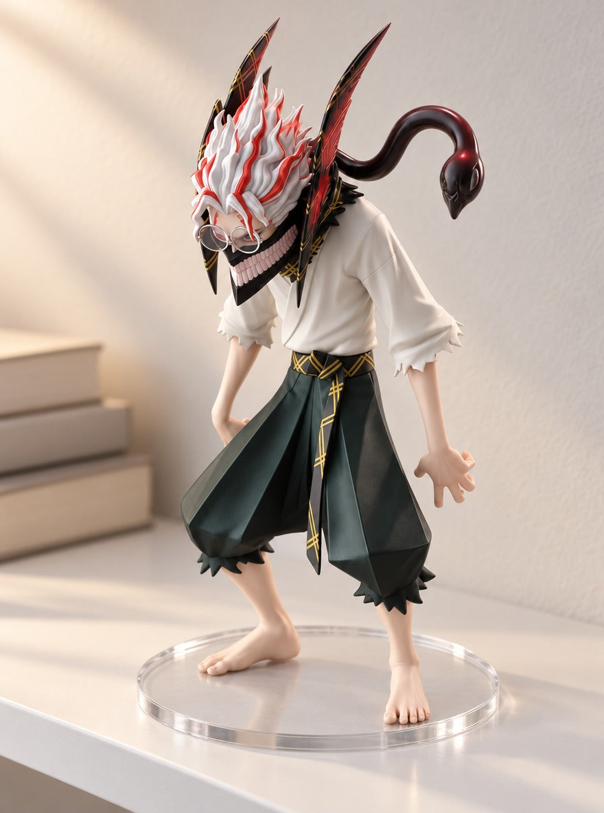 Okarun Transformed Figure – on a display shelf | Dandadan